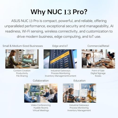 ASUS NUC 13 Pro Slim Mini PC Desktop, Intel Core i5-13420H (Up to 4.6GHz), 16GB RAM, 512GB PCIe SSD, 2 HDMI 2.1, 2 Thunderbolt, Wi-Fi 6E, Bluetooth 5.3, Ultra-Quiet Design, Windows 11 Pro - Image 5