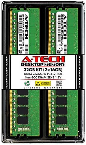 A-Tech 32GB Kit (2x16GB) RAM for Dell OptiPlex XE3, 7070, 7060, 5070, 5060, 3070, 3060 (Tower/SFF) | DDR4 2666 MHz DIMM PC4-21300 UDIMM Memory Upgrade by A-TechComponents