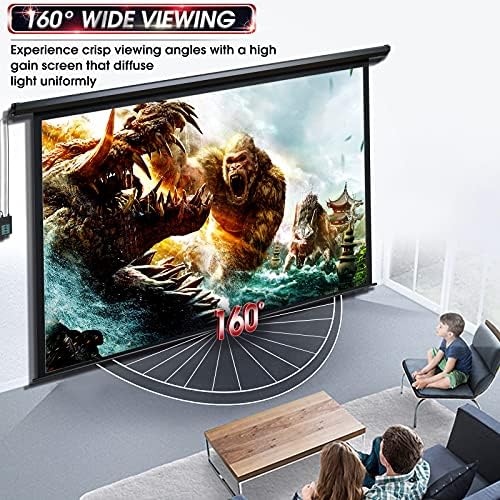 100" Motorized Projector Screen - Indoor and Outdoor Movies Screen 100 inch Electric 16:9 Projector Screen W/Remote Control - Image 6