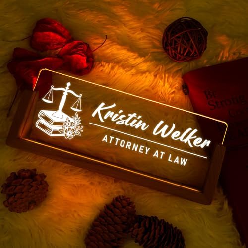 Desk Name Plate Personalized, Custom Acrylic Light-Up Name Plate for Desk - Image 6