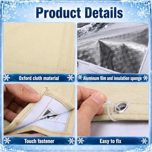 30"W x 24"H 3-Way Opening Backflow Preventer Insulation Cover (5°F), Beige - Image 3