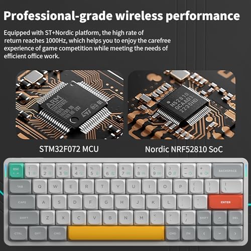 nuphy Air60 V2 Portable Wireless Keyboard 60% Low Profile Mechanical Keyboard Support QMK/VIA Compatible with Windows/mac OS/Linux Supports Bluetooth 5.1/2.4GHz/USB-C White - Gateron Cowberrry Switch - Image 4