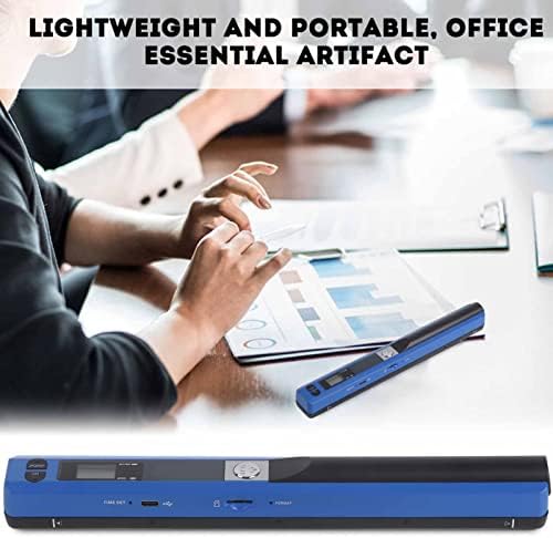 Portable Scanner, USB 2.0 Photo Scanner for Documents Pictures Pages Texts, Portable Handheld Scanner for Documents Photo Receipt, JPG/PDF Format Selection, UP to 900 DPI(Blue) - Image 2