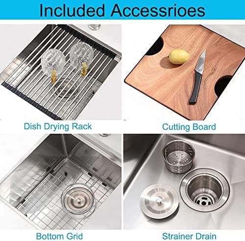 Undermount Bar Sink Stainless Steel, 15 x 17 Inch - Image 6