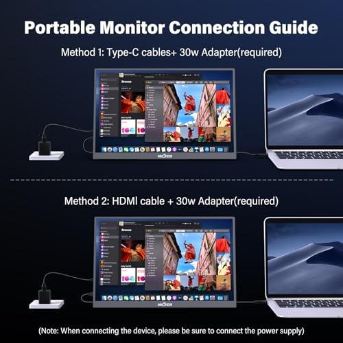 InnoView 15.6" Portable Monitor 60Hz 4K UHD 3840x2160 | 100% sRGB HDR | Travel Monitor with 2 USB-C & HDMI Ports | Second Screen for Laptop Mac PC Xbox PS5 Switch (Includes Adapter) - Image 6