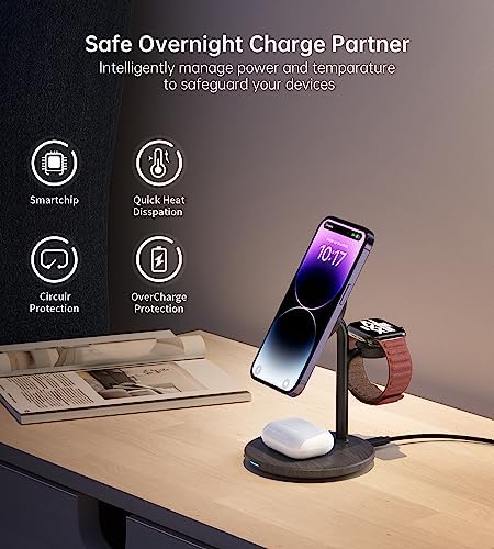 3 in 1 Magnetic Wireless Charging Station for Apple Devices,15W for Magsafe - Image 5