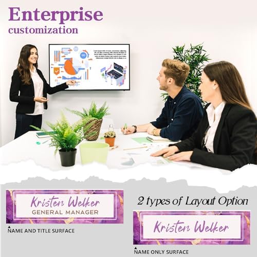 Desk Name Plate Personalized, Custom Name Plate for Desk, Personalized Teacher Appreciation Gifts for Desk Decor, Office Gifts for Coworkers Employees Boss, Teacher, Social Worker(Pink Purple Marble) - Image 5