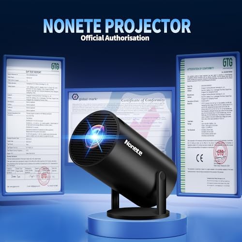 [Built-in Apps & 2026 Upgraded] Mini Projector with WiFi 6 and Bluetooth 5.2 Support 4K 1080P Auto Keystone 270° Rotatable Projector Portable Compatibile with HDMI/TV Stick/Memory Stick/Laptop, Black - Image 2