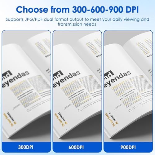 Portable Document Color Photo Scanner for A4 Documents，900DPI Handheld Mobile Image Scan for Business,Photo,Receipt,Book,Picture,Scanning Wand，JPG/PDF Format, High Speed,with 16G SD Card - Image 5