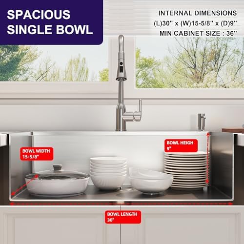 33x22 Drop In Single Bowl Workstation 33 Inch Handmade Kitchen Sink - Image 5