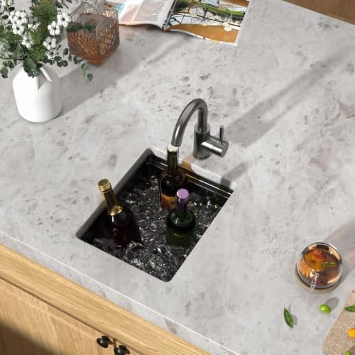 12x15 Inch Undermount Bar Sink, Workstation Gunmetal Black Bar Sink - Image 2