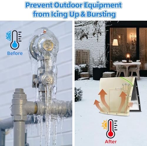 Joramoy Backflow Preventer Pipe Insulation Cover Winter 16''W x 20''H - Image 7