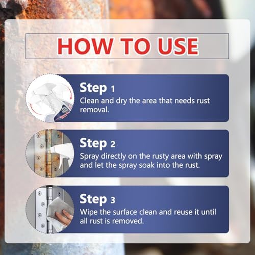enterlent Heavy Duty Rust Removal for Metal,Multipurpose Rust Remover Spray,Stainless Steel Rust Remover Cleaner,Powerful Steel Rust Removal,Rust Converter for Various Metals Furniture - Image 7