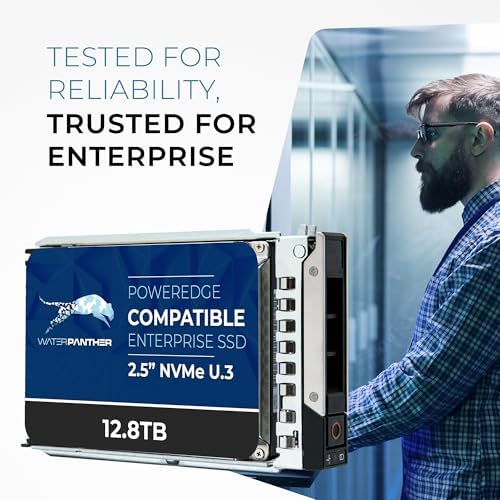 Water Panther 12.8TB 3D TLC PCIe 5.0 x4 NVMe U.3 2.5" SSD for Dell PowerEdge Servers | Mixed-Use | Enterprise Solid State Drive in 16G Tray Compatible with 1VGG0 R440 R750 - Image 5