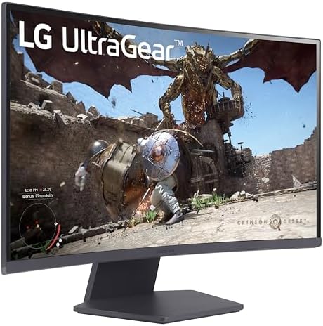 LG 27GS60QC-B Ultragear 27-inch Curved Gaming Monitor QHD (2560x1440) 180Hz 1ms 1000R AMD FreeSync HDR10 HDMIx2 DisplayPort Borderless Design Black Stabilizer DAS Crosshair FPS Counter - Black - Image 5