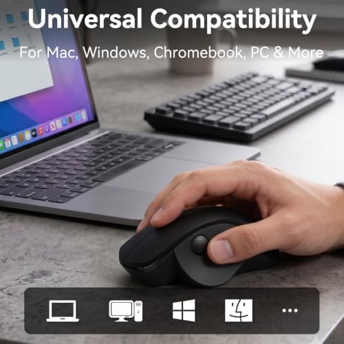 Wireless Ergonomic Mouse, Thumb Side Scroll, Quiet Click - Image 6