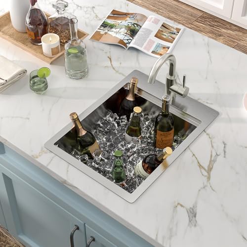 15"x20" Bar Prep Sink Drop In Workstation with Faucet Combo - Image 2