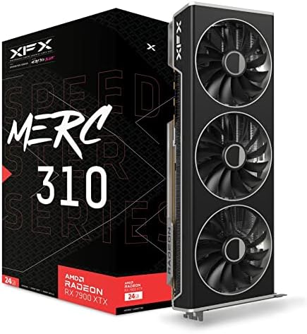 XFX Speedster MERC310 AMD Radeon RX 7900XTX Black Gaming Graphics Card with 24GB GDDR6, AMD RDNA 3 RX-79XMERCB9 by XFX