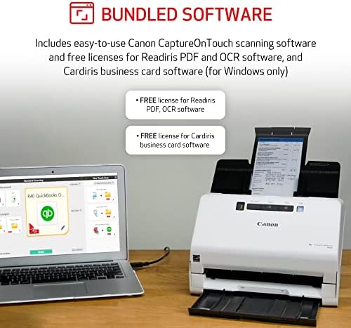 Canon imageFORMULA R40 Office Document Scanner Receipt Edition, for PC and Mac, Scan & Extract Data to QuickBooks Online, Color Duplex Scanning, Auto Document Feeder, Easy Setup for Office Or Home Use - Image 4