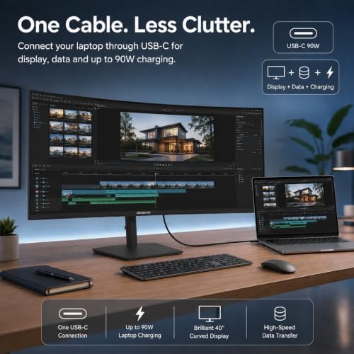 Deco Gear 40" Ultrawide Curved Monitor, 5120x2160, 5K2K, 21:9 75Hz 1ms MPRT - Image 6