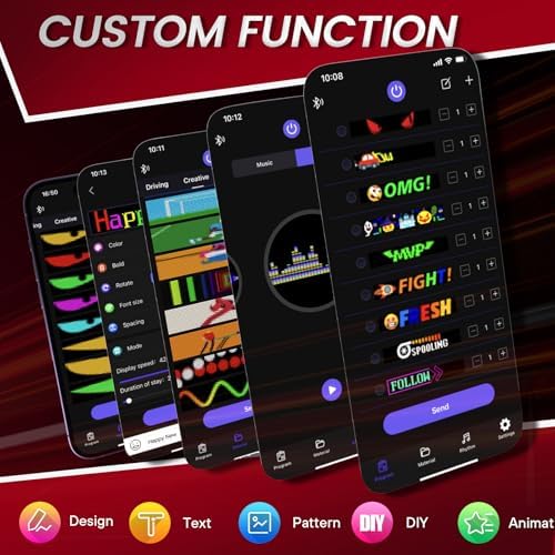 Rayhome Bright Multiple Programmable LED Sign, 23''x5'' Full Color Scrolling LED Signs Flexible USB 5V LED Store Sign Bluetooth App Control Custom Text Pattern Animation for Store Car - Image 2