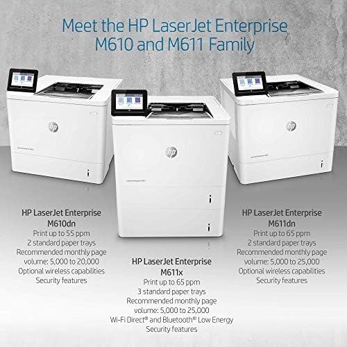 HP Laserjet Enterprise M611x Monochrome Duplex Printer with Dual-Band Wi-Fi and Extra Paper Tray (7PS85A) (Renewed) - Image 5