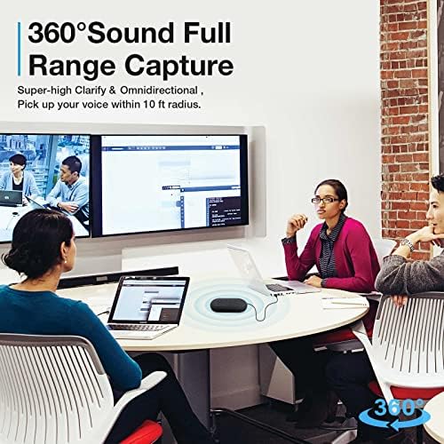 USB Speakerphone, Conference Computer Speakers with Microphone for Home Office Calls, 360 Degree Enhanced Voice Pickup, Noise Reduction, Echo Cancellation, Compatible with Zoom, Teams, Skype - Image 6