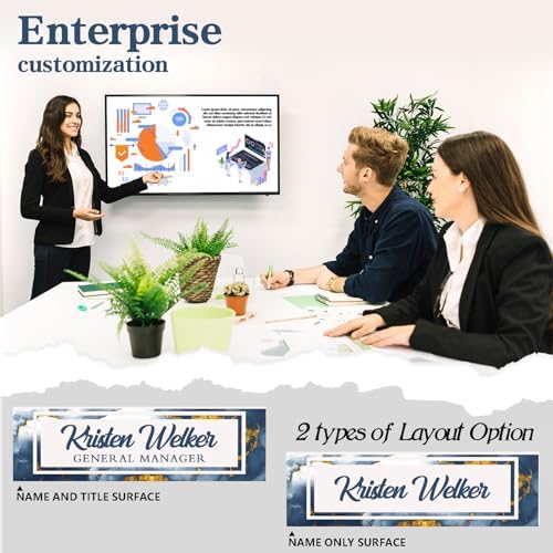 Custom Office Name Plate for Desk - Desk Name Plate Personalized Gifts for Coworkers, Boss, Employees, Teacher, Nurse - Office Desk Decor for Women Men - Employee Appreciation Gifts (Blue Gold Marble) - Image 3