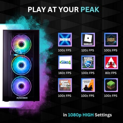 NOVATECH Phantom - Prebuilt Gaming PC Desktop Computer - RTX 3050 - Intel i7 Xeon 3.5GHz - 16GB RAM - 512GB M.2 SSD WiFi/BT, Win 11 Pro - Gaming Computer Tower, Pre Built PC Gaming - 1 Year Warranty - Image 3