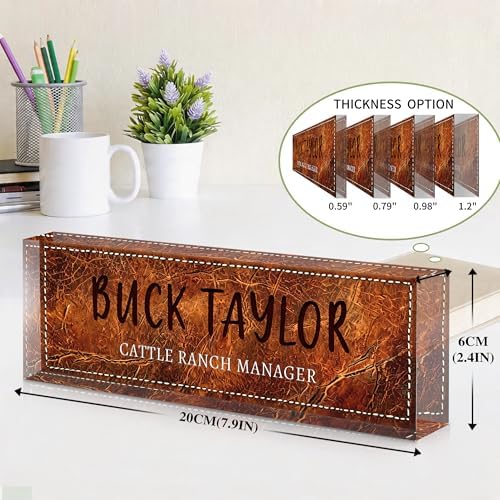 Custom Name Plate for Desk, Acrylic Desk Name Plate Personalized, Employee Appreciation Gifts, Office Desk Accessories for Women Men Teacher Nurse, Coworker Gifts for Manager Assistant (SaddleBrown) - Image 4