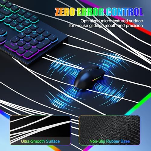 Mouse Pad with Foldable Phone Holder & Wireless Charger, XL RGB Gaming Mousepad 31.5"x11.8" Large Desk Mat for Keyboard, Home Desk Pad with Dual Qi Charging Station | 11 Colors & 5 Modes | Waterproof - Image 5