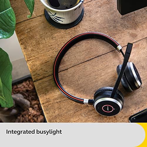 Jabra Evolve 65 SE Link380a UC Stereo Stand- Bluetooth Headset with Noise-Cancelling Microphone, Long-Lasting Battery and Dual Connectivity - Works with All Other Platforms - Black - Image 4