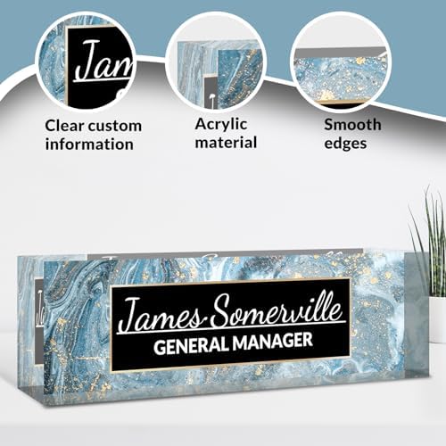 Desk Name Plate Personalized, Custom Name Plate for Desk, Acrylic Desktop Accessories, Office Gift & Decor for Women Men, Teacher Nurse Boss Employee Appreciation Gifts - Image 3