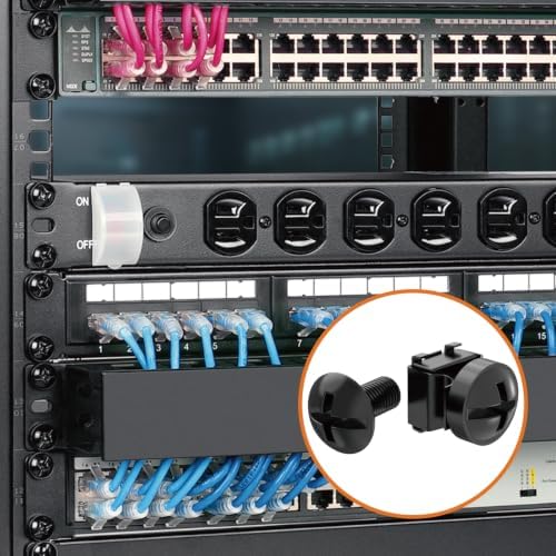 Tecmojo Rack Mount Screws Kit 50 Pack - 12-24 Rack Mount Cage Nuts, Screws and Washers, for Network Racks, Enclosures and Server Cabinets, Tapped Hole and Square Installation - Image 7