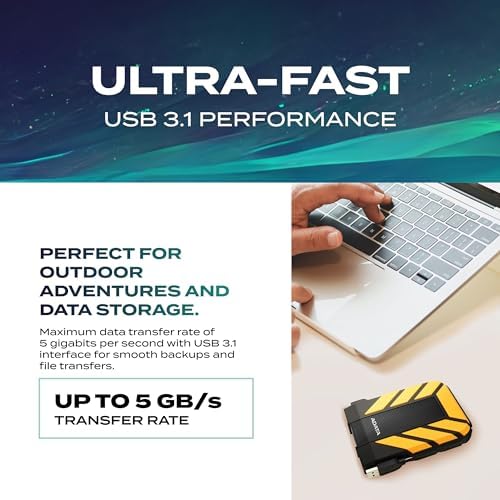 ADATA HD710 Pro, External Hard Drive, Yellow, 2TB - Image 3