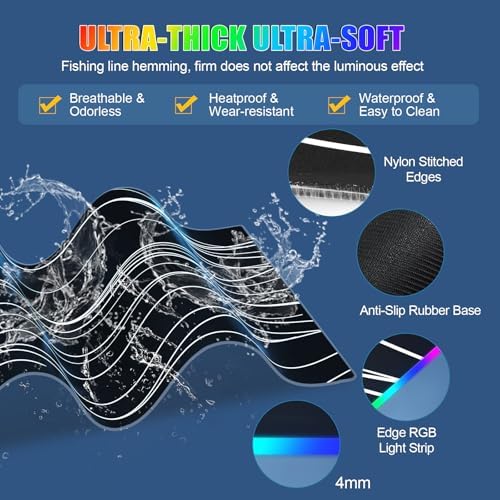 Mouse Pad with Foldable Phone Holder & Wireless Charger, XL RGB Gaming Mousepad 31.5"x11.8" Large Desk Mat for Keyboard, Home Desk Pad with Dual Qi Charging Station | 11 Colors & 5 Modes | Waterproof - Image 6