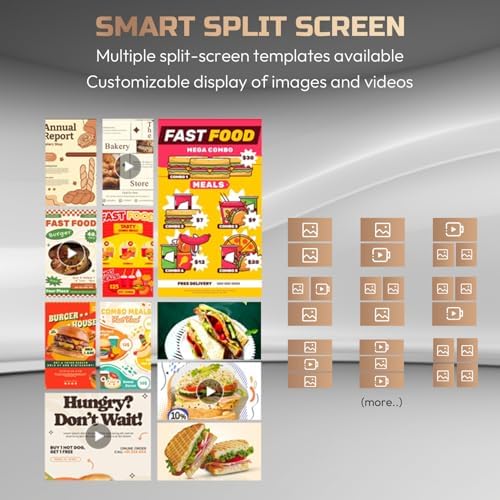 43" Digital Signage Display Kiosk, 4K UHD Anti-Glare LCD Advertising Screen, Portable Floor Standing Auto AD Player Android14 App-Based Control with USB/HDMI/WiFi, Bluetooth 5.3 - Image 4