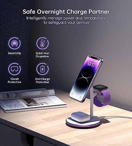 3 in 1 Magnetic Wireless Charging Station for Apple Devices,15W for Magsafe - Image 4