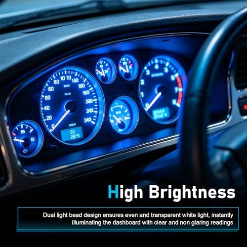 10PCS AC Climate Heater Control LED Lights Kit, 12V 6500K 20LM 3SMD Instrument Gauge Cluster Dashboard Bulbs, Plug and Play T4.2 Instrument Indicator Lights Bulb for Most Cars (Blue) - Image 5