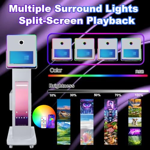 Portable DSLR Photo Booth Machine with 15.6" Touch Screen, Photo Booth with 29" LCD Display, Ring Light, Software, Mini PC,Flight Case for Event Rental Wedding Party (Photo Booth+Camera+Printer) - Image 3