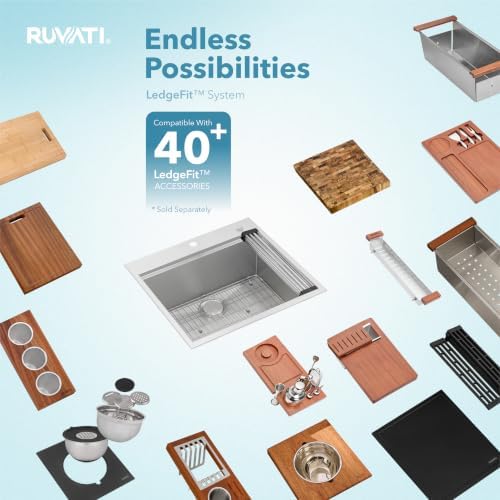 Ruvati 25x22-in 16-Gauge Workstation Drop-in Kitchen Sink - RVH8023 - Image 5