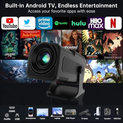 Native 1080P Mini Projector with WiFi and Bluetooth, Portable Projector - Image 3