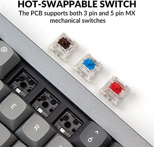 Keychron Q7 Wired Custom Mechanical Keyboard, 70% Layout QMK/VIA Programmable Macro with Hot-swappable Gateron G Pro Red Switch Double Gasket Compatible with Mac Windows Linux (Gray - New) - Image 2