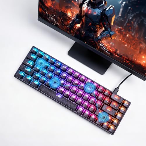 MageGee Portable 60% Mechanical Gaming Keyboard, MK-Box RGB Backlit Compact 68 Keys Mini Wired Office Keyboard with Red Switch for Windows Laptop PC Mac - Black Carbon Fiber - Image 7