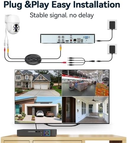 Wired Security Camera System Outdoor, 4pcs Pan/Tilt Camera,500GB HDD - Image 2