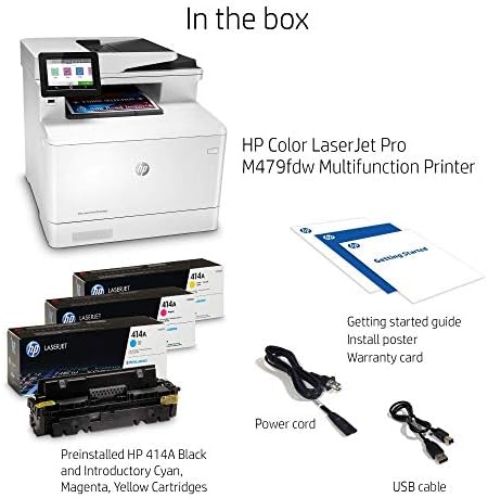 HP Color Laserjet Pro Multifunction M479fdw Wireless Laser Printer (W1A80A) (Renewed) - Image 3