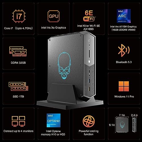 Intel NUC 12 Enthusiast Mini PCs 14 Cores i7-12700H/Intel Arc A770M/32GB RAM/1TB SSD for Home/Audio-Visual/Business/Office (NUC12SNKi72) - Image 3