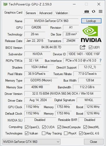 QTHREE Geforce GTX 960 4GB Graphics Card,GDDR5 128-bit,DP,HDMI,DVI-D,4K - Image 7