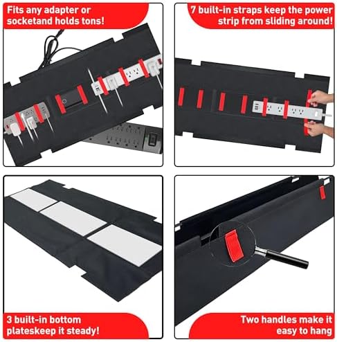No Drill Under Desk Cable Management Tray, 28" Desk Cable Organizer - Image 7