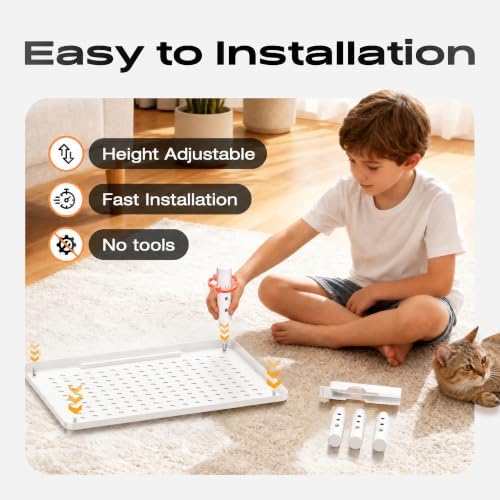 Computer Monitor Stand Riser for Desk, 3 Height Adjustable PC Laptop TV Desktop Monitor Stand Shelf, Metal Printer Table with Phone Holder, Stand Riser for Desk, Office Desk Organizers and Accessories, White 1 Pack - Image 7